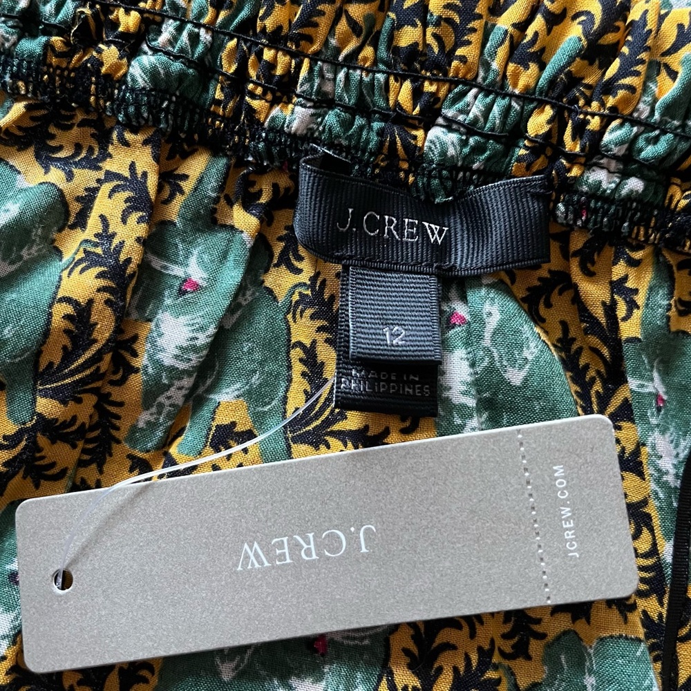 J. CREW Ruffled Elephant Print Blouse - Picture 14 of 15